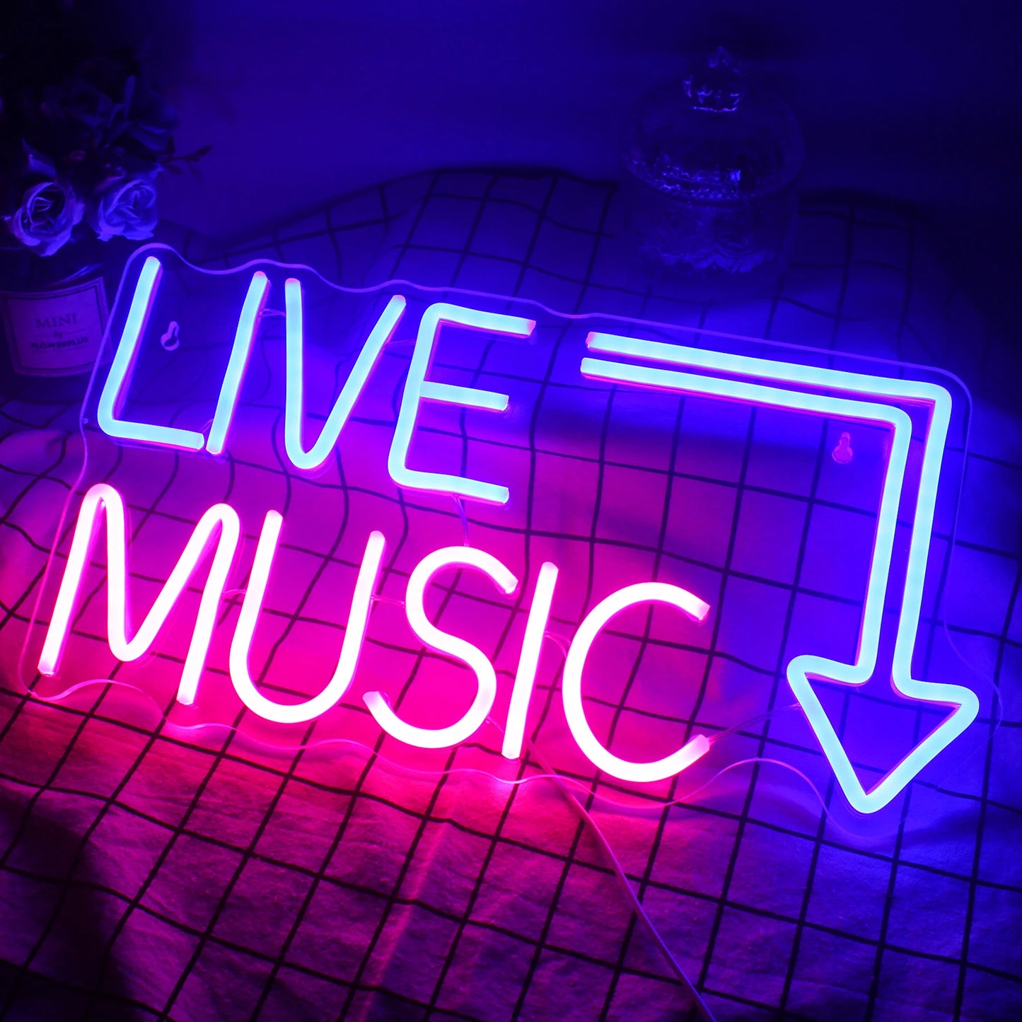 Live Music 5V Mini USB LED Neon Sign - Budget Friendly