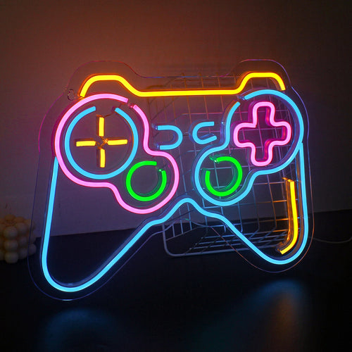 Bunter Gamecontroller – LED-Neonschild (5 V USB)