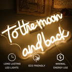 To The Moon And Back 5V USB LED Neon Sign - Budget Friendly