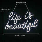Life is Beautiful 5V USB LED Neon Sign - Budget Friendly