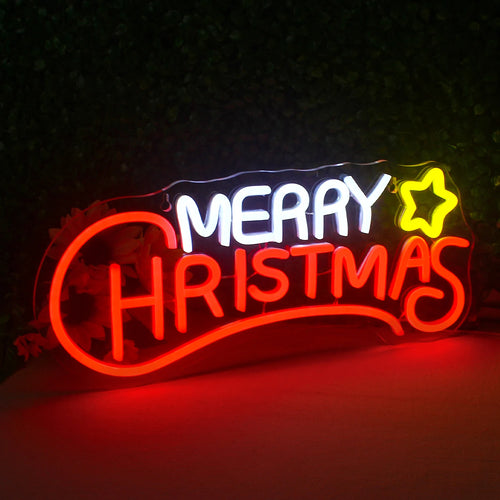 Merry Christmas – Stern – LED-Neonschild (5 V USB)