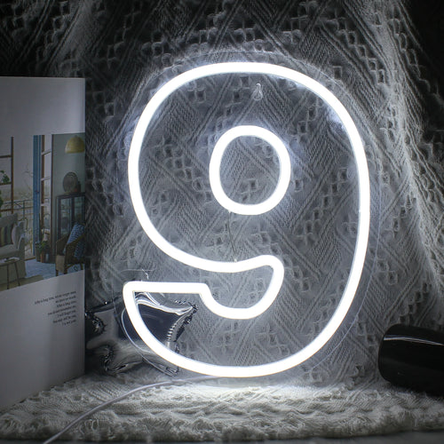 Birthday 0-9 Digital Number 5V USB LED Neon Sign - Budget Friendly