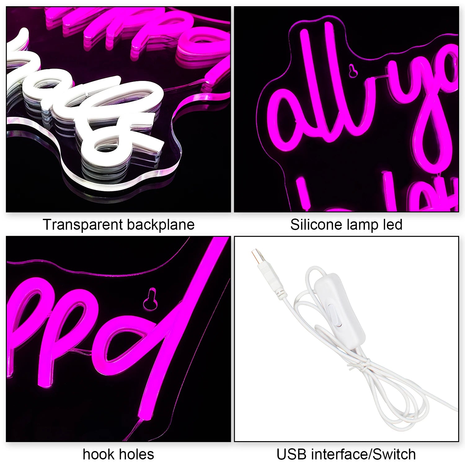 Alles, was du brauchst, sind Nägel 5V USB LED Schild - Preisgünstig