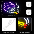 Totenkopf – LED-Neonschild (5 V USB)