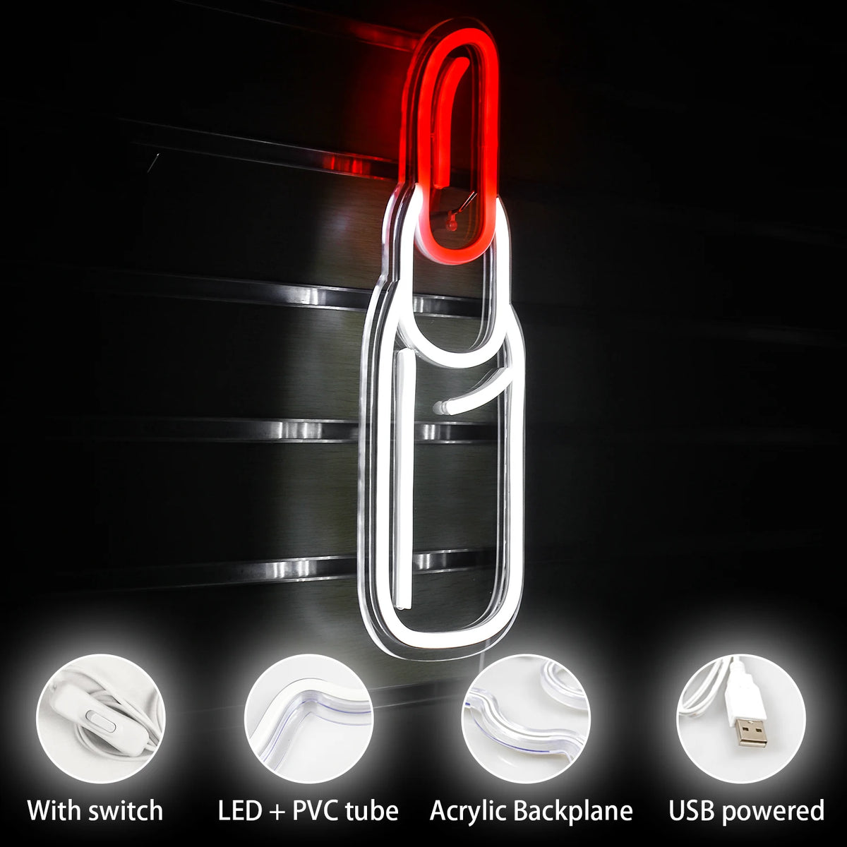 Lippenstift – LED-Neonschild (5 V USB)