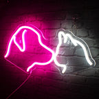 Hund und Katze – LED-Neonschild (5 V USB)