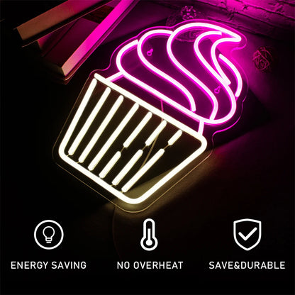 Cupcake 5V Mini USB LED Neon Sign - Budget Friendly