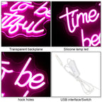 Time to be beautiful 5V USB LED Neon Sign - Budget Friendly
