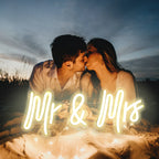Mr & Mrs – LED-Neon-Schriftzug (5 V USB)