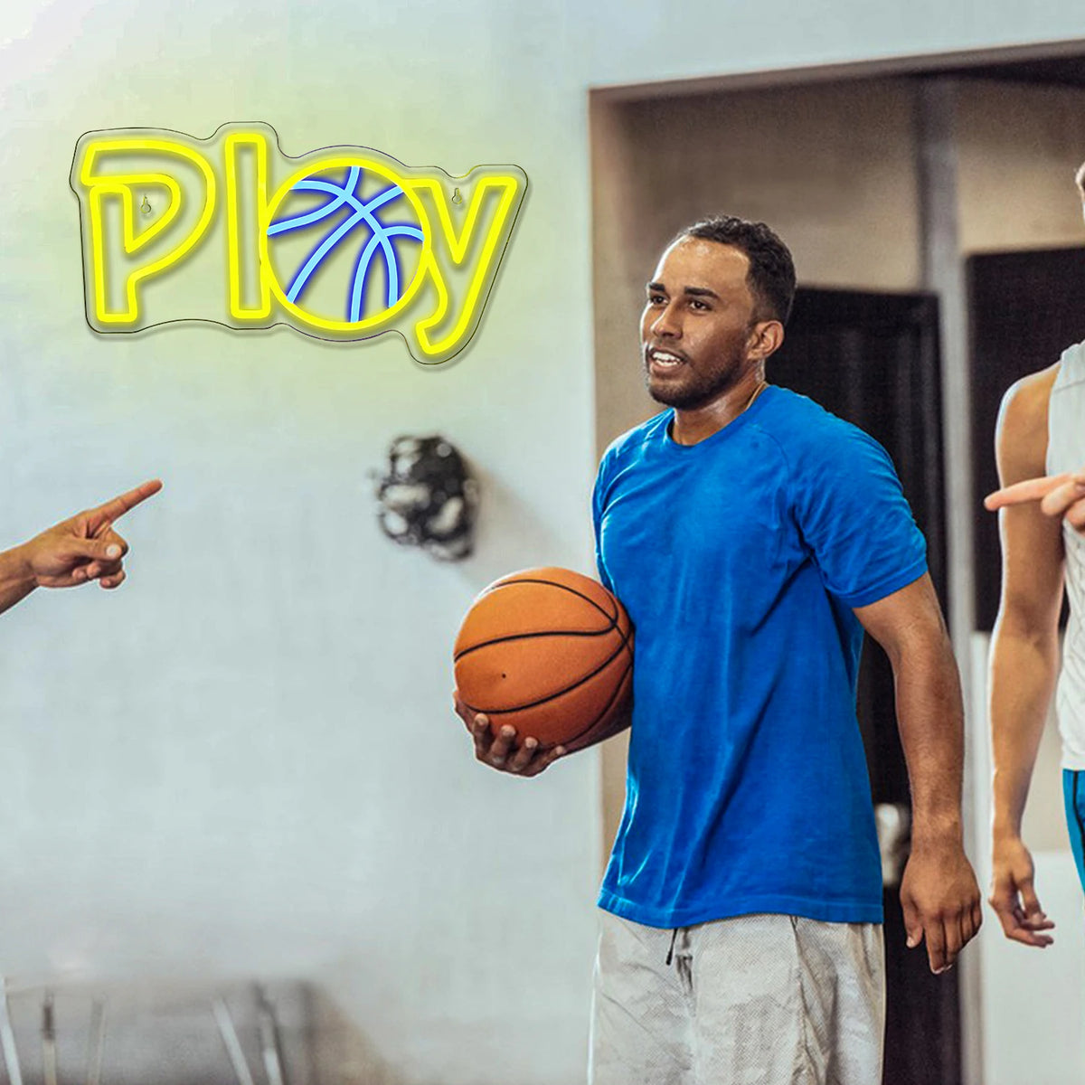 Play – Basketball anstelle des A – LED-Neonschild (5 V USB)