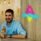 Ice Cream – Eistüte oberhalb – LED-Leuchtschild (5 V USB)