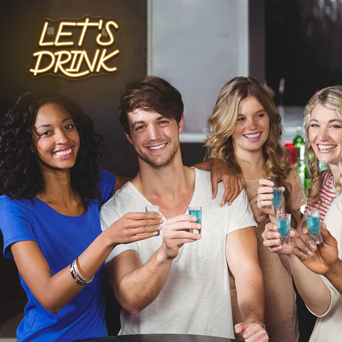 Let's Drink – LED-Leuchtschild (5 V USB)