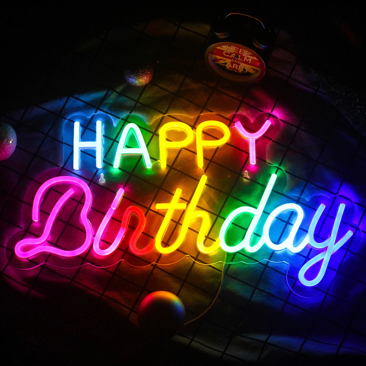 Happy Birthday – LED-Neon-Schriftzug (5 V USB)