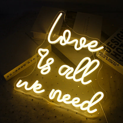 Love is all we need 5V Mini USB  LED Neon Sign - Budget Friendly