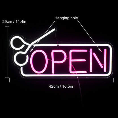 Hair Salon Open 5V Mini USB LED Neon Sign - Budget Friendly