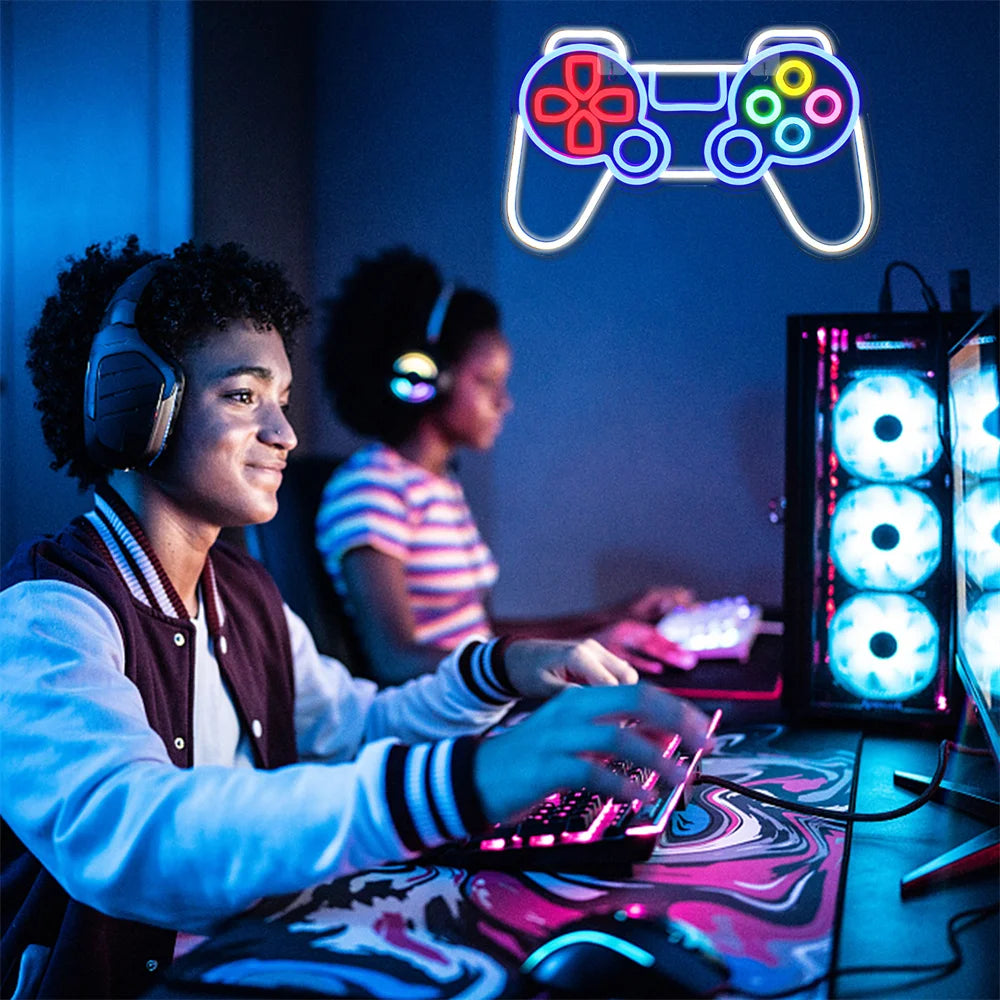 Gamer-Motiv – LED-Neonschild (5 V USB)