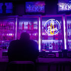Beer – Bierflasche im runden Rahmen – LED-Leuchtschild (5 V USB)