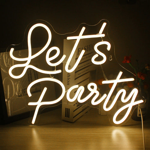 Let's Party – LED-Neon-Schriftzug (5 V USB)