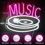 MUSIC – Schallplatte – LED-Neonschild (5 V USB)