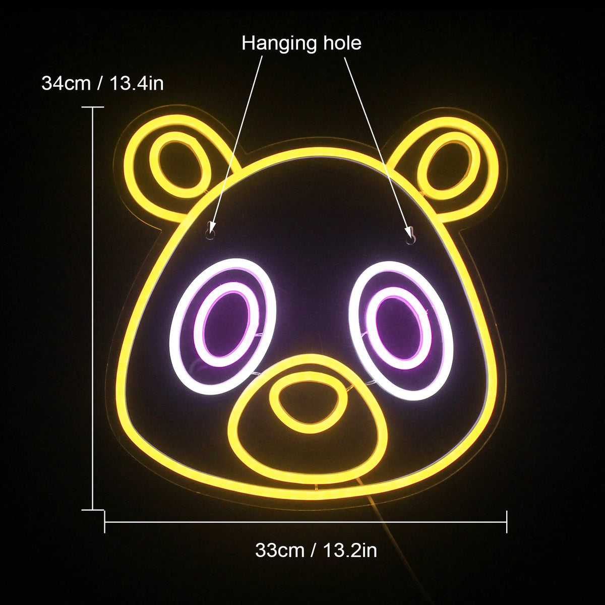 Bär im Anime-Stil – LED-Neonschild (5 V USB)