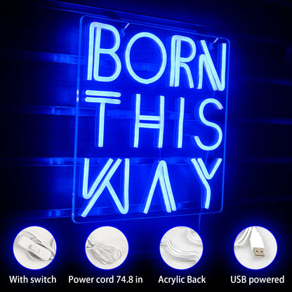 Born This Way 5V Mini USB LED Neon Sign - Budget Friendly