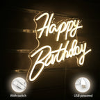Happy Birthday 5V USB LED Neon Sign - Budget Friendly