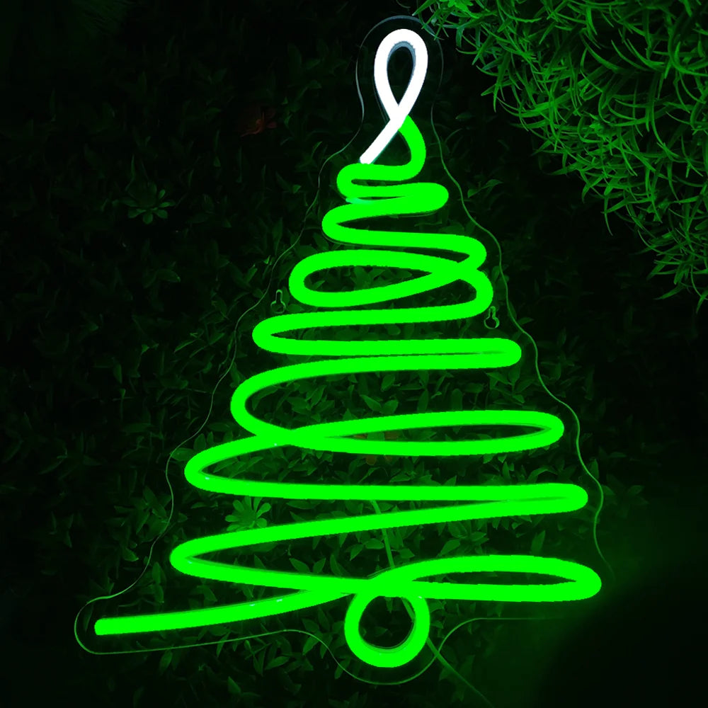 Christmas Tree 5V Mini USB LED Neon Sign - Budget Friendly