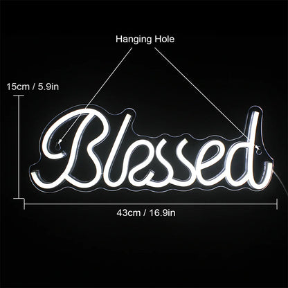 Blessed 5V Mini USB LED Neon Sign - Budget Friendly