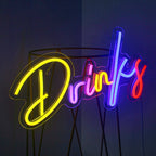 Drinks – Bunte Buchstaben – LED-Neonschild (5 V USB)
