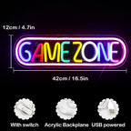 Colorful Game Zone 5V USB LED Neon Sign - Budget Friendly