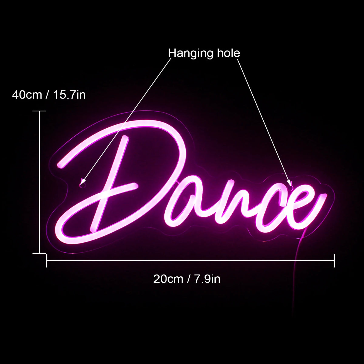 Dance – LED-Neon-Schriftzug (5 V USB)