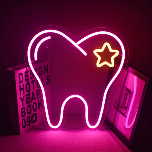 Pink Tooth 5V Mini USB LED Neon Sign - Budget Friendly