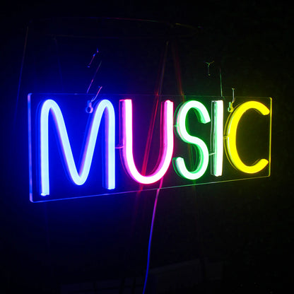 Music 5V Mini USB LED Neon Sign - Budget Friendly