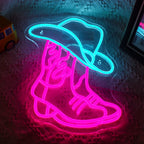 Cowboystiefel und Hut – LED-Neonschild (5 V USB)