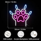 Hundepfote – LED-Neonschild (5 V USB)