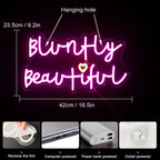 Bluntly Beautiful – Herz – LED-Leuchtschild (5 V USB)