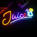 Juice – Saftglas und Zitrusscheibe – LED-Leuchtschild (5 V USB)