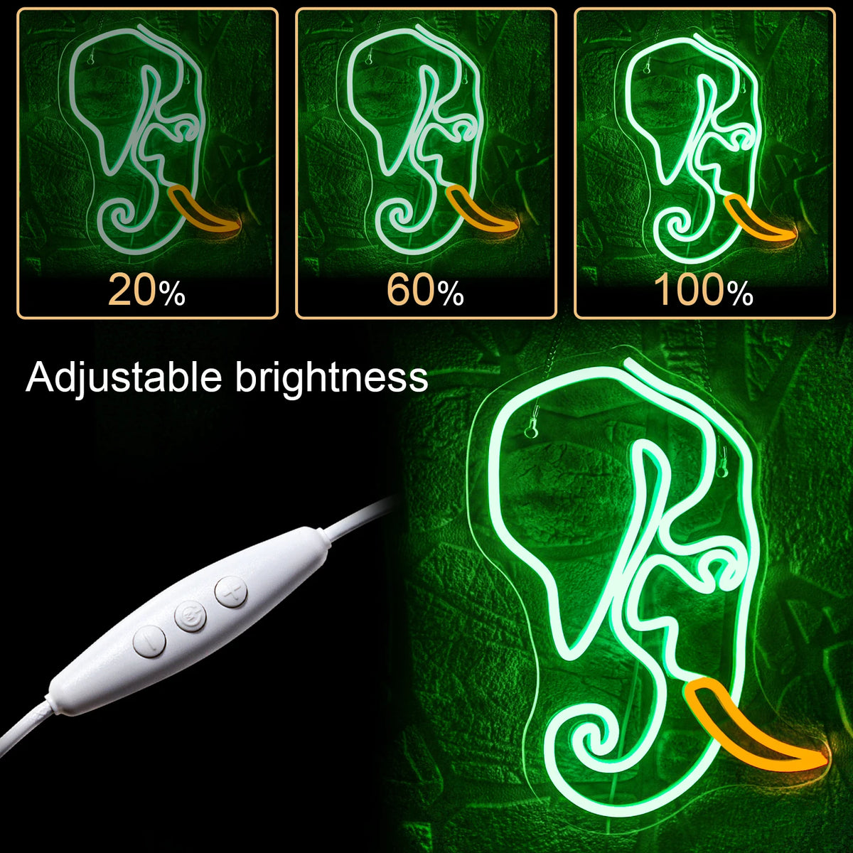 Elefant – LED-Neonschild (5 V USB)