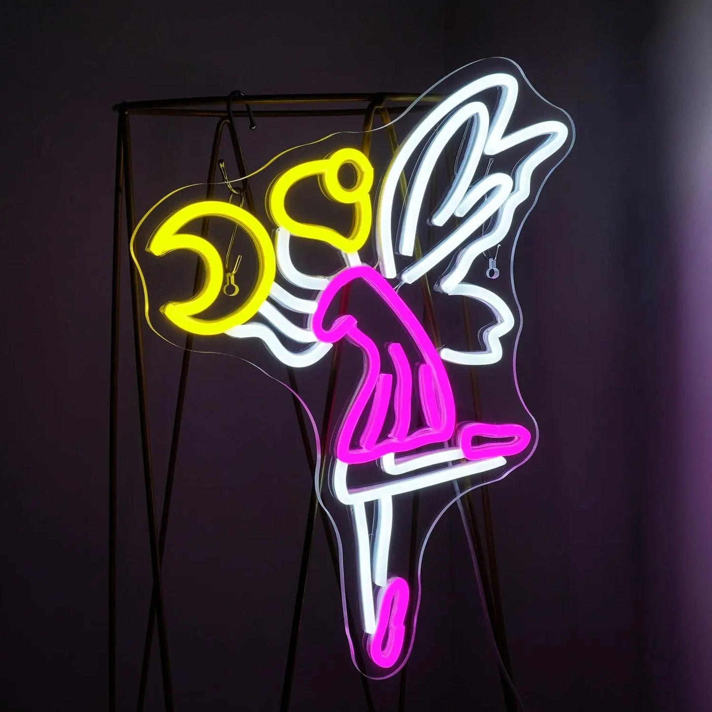 Flying Fairy Moon 5V Mini USB LED Neon Sign - Budget Friendly