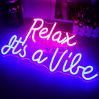 Relax It's a Vibe 5V USB LED Neon Sign - Budget Friendly