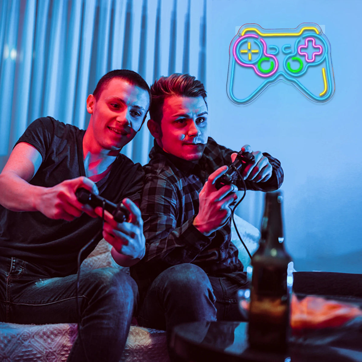 Bunter Gamecontroller – LED-Neonschild (5 V USB)