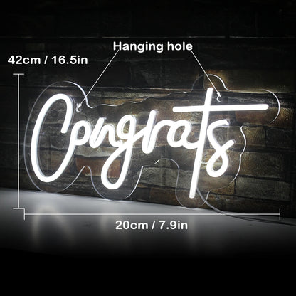 Congrats 5V Mini USB LED Neon Sign - Budget Friendly