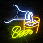 Beer – Bier beim Einschenken – LED-Leuchtschild (5 V USB)