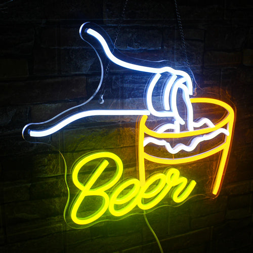 Beer – Bier beim Einschenken – LED-Leuchtschild (5 V USB)
