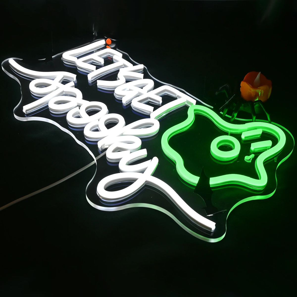 “Boo” (Kürbis, Hexenhut) – LED-Neonschild (5 V USB)