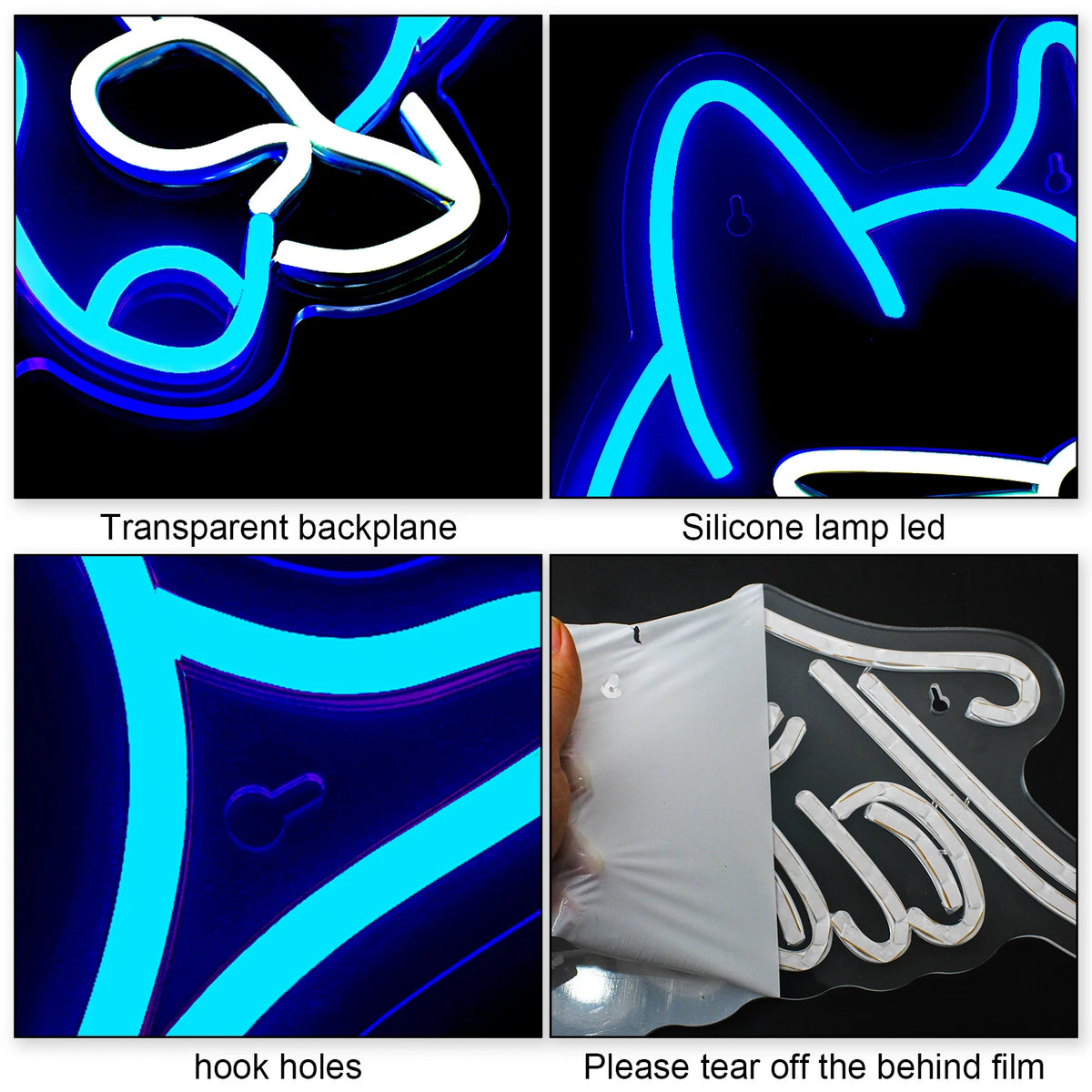 Hund mit Brille – LED-Neonschild (5 V USB)