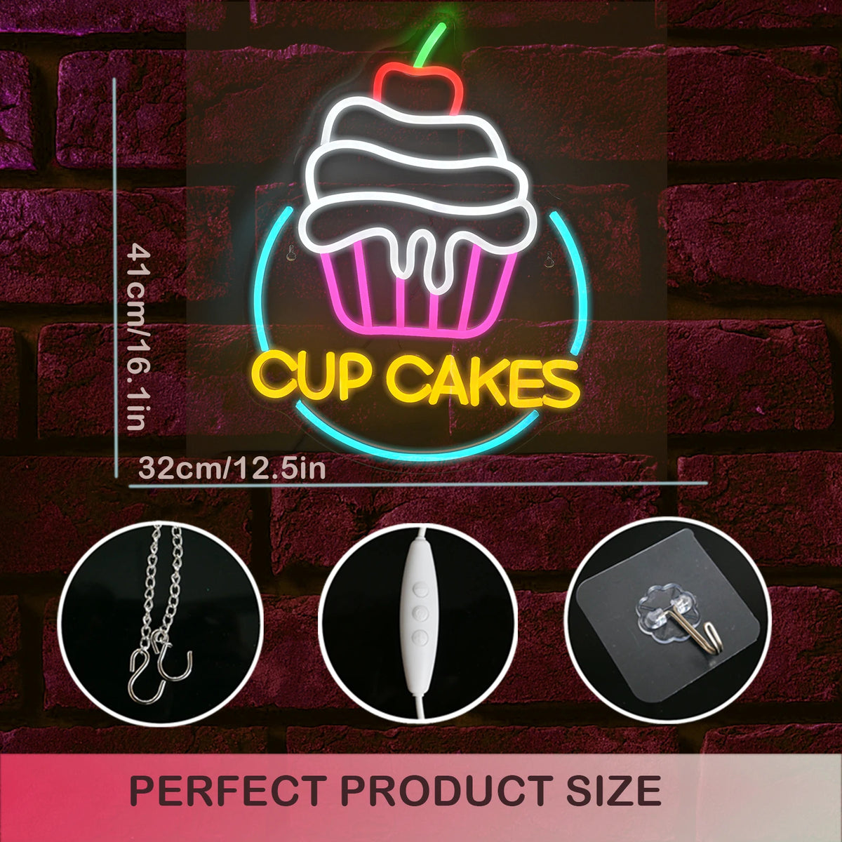 Cup Cakes 5V USB LED Neon Sign - Budget Friendly