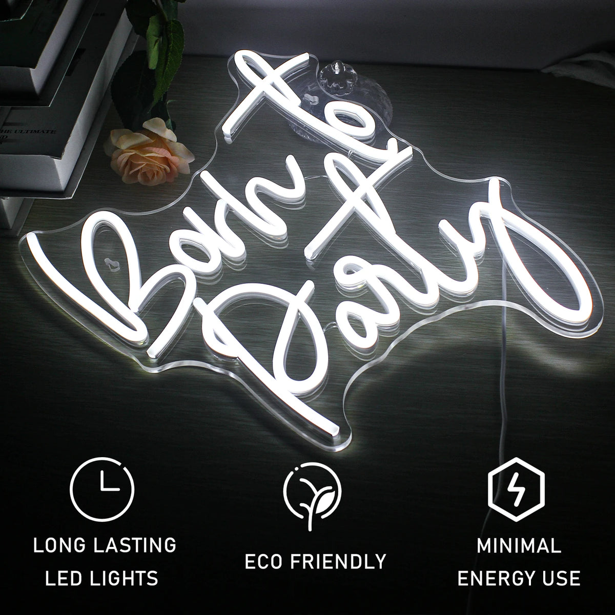 Born to Party – LED-Neon-Schriftzug (5 V USB)