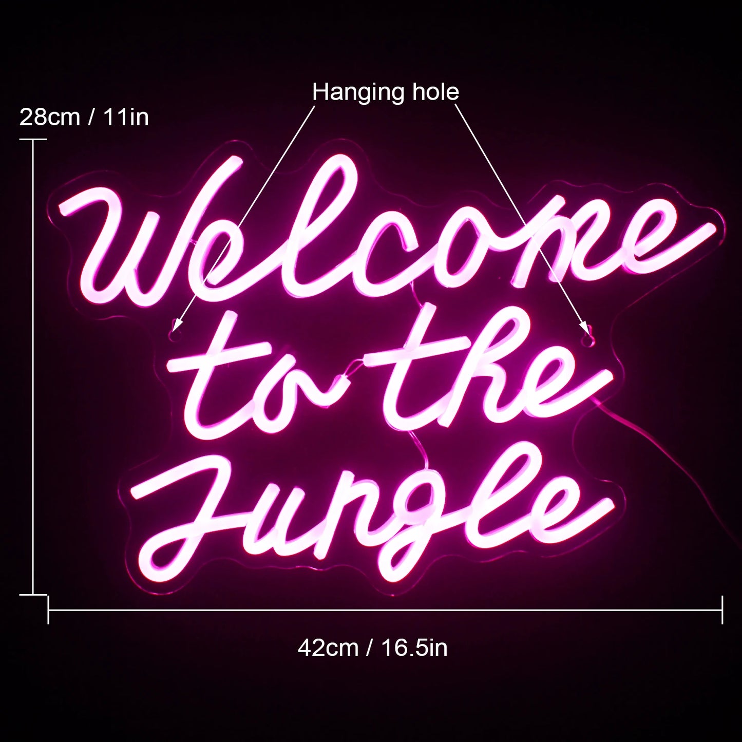 Welcome to the Jungle 5V Mini USB LED Neon Sign - Budget Friendly