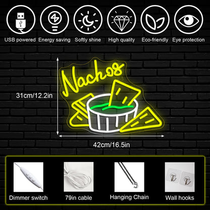 Nachos 5V Mini USB LED Neon Sign - Budget Friendly